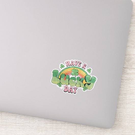 Haben Sie Glück Retro Typografie Aufkleber (Detail)