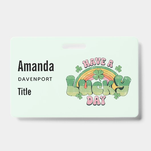 Haben Sie Glück Retro Typografie Ausweis (Vorderseite)