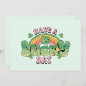 Haben Sie Glück Retro Typografie Dankeskarte (Vorne/Hinten)