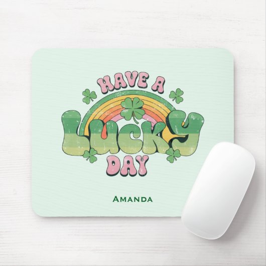 Haben Sie Glück Retro Typografie Mousepad (Mit Mouse)