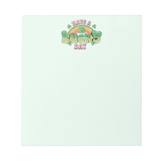 Haben Sie Glück Retro Typografie Notizblock (Vorderseite)