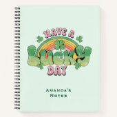 Haben Sie Glück Retro Typografie Notizblock (Vorderseite)