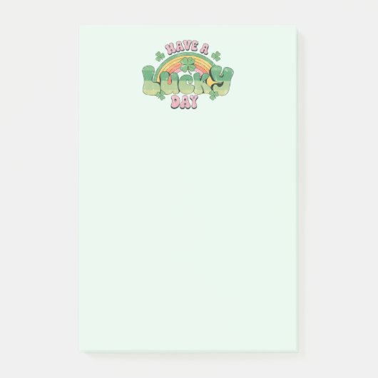 Haben Sie Glück Retro Typografie Post-it Klebezettel (Vorderseite)