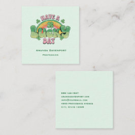 Haben Sie Glück Retro Typografie Quadratische Visitenkarte