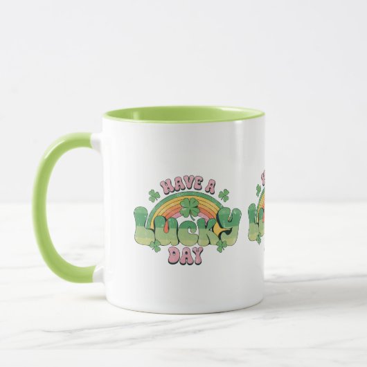 Haben Sie Glück Retro Typografie Tasse (Links)
