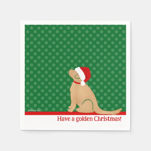 Haben Sie goldene Weihnachten Grüne Napkins Serviette (Vorderseite)