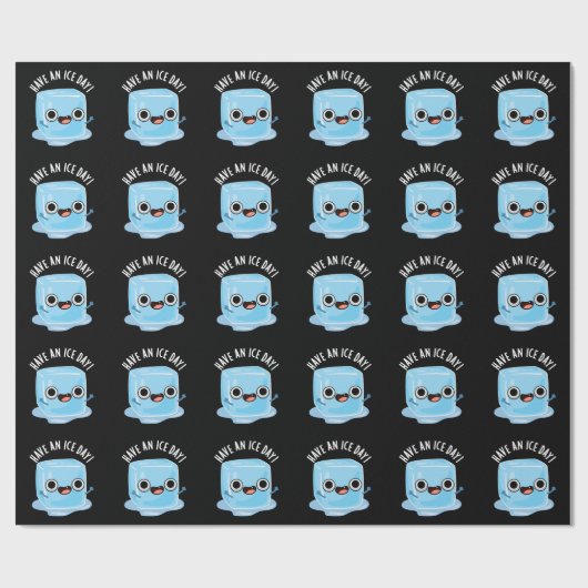 Haben Sie Ice Day Funny Ice Cube Pub Dark BG Geschenkpapier (Flach)