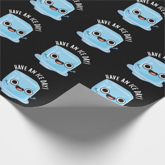 Haben Sie Ice Day Funny Ice Cube Pub Dark BG Geschenkpapier (Ecke)