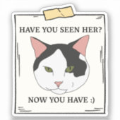 Haben Sie Katze jetzt Gewollt? Aufkleber (Vorderseite)