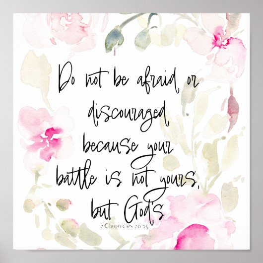 Haben Sie keine Angst - 2 Chron 20v15 Aquarellblum Poster (Vorne)
