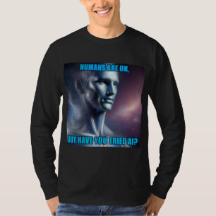 Haben Sie KI ausprobiert - Herren Schwarzes Langar T-Shirt
