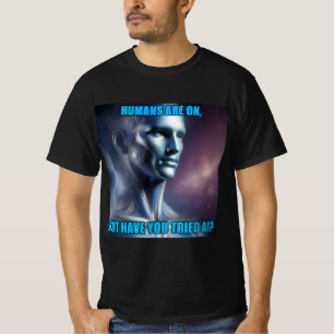 Haben Sie KI ausprobiert - schwarzes Herren-T-Shir T-Shirt