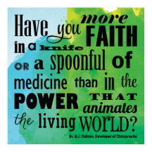 Haben Sie mehr Vertrauen Chiropraktik Zitat Poster