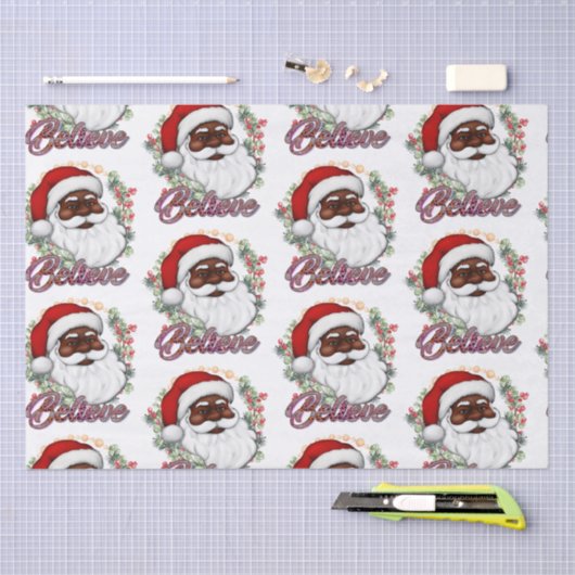 Haben Sie Melanin Weihnachten Schwarzer Weihnachts Seidenpapier (Handwerk)