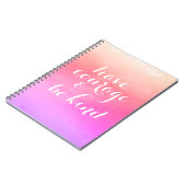 Haben Sie Mut und seien Sie nett inspirierendes Zi Notizblock (Linke Seite)