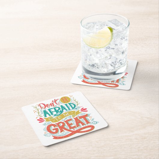 Haben Sie nicht Angst, groß zu sein Rechteckiger Pappuntersetzer (Vor Ort)