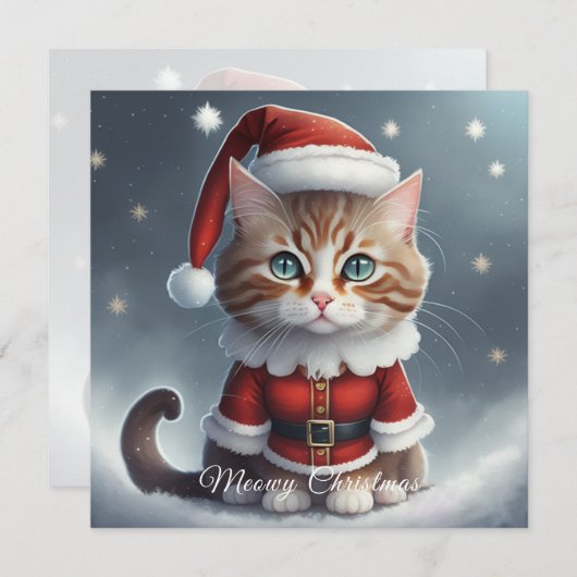 Haben Sie perfekte Weihnachten ~ Meow ^-^ Dankeskarte (Vorne/Hinten)