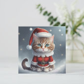 Haben Sie perfekte Weihnachten ~ Meow ^-^ Dankeskarte (Stehend Vorderseite)