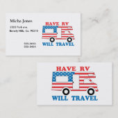 Haben Sie RV reist Amerika Visitenkarte (Vorne/Hinten)