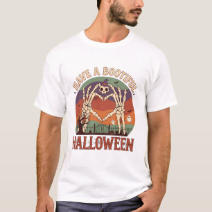 Haben Sie schöne Halloween-Skelett-Hand-Katzen-Sch T-Shirt