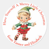 Haben Sie sich ein frohes Weihnachtself Custom Runder Aufkleber (Vorderseite)