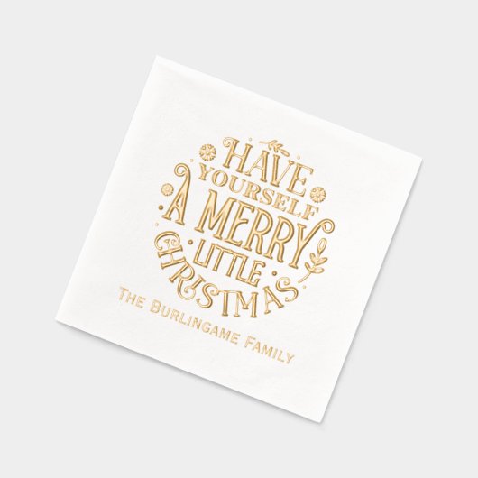 "Haben Sie sich ein fröhliches kleines Weihnachtsf Servietten Mit Folie (Links)