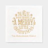 "Haben Sie sich ein fröhliches kleines Weihnachtsf Servietten Mit Folie (Vorderseite)