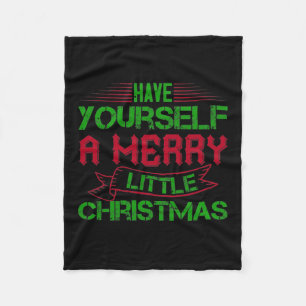 Haben Sie sich ein fröhliches kleines Weihnachtsfe Fleecedecke