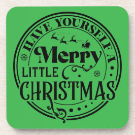 Haben Sie sich ein fröhliches kleines Weihnachtsfe Getränkeuntersetzer