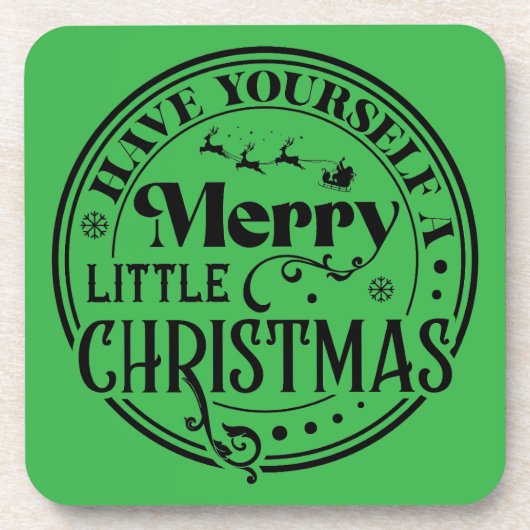 Haben Sie sich ein fröhliches kleines Weihnachtsfe Getränkeuntersetzer (Vorderseite)