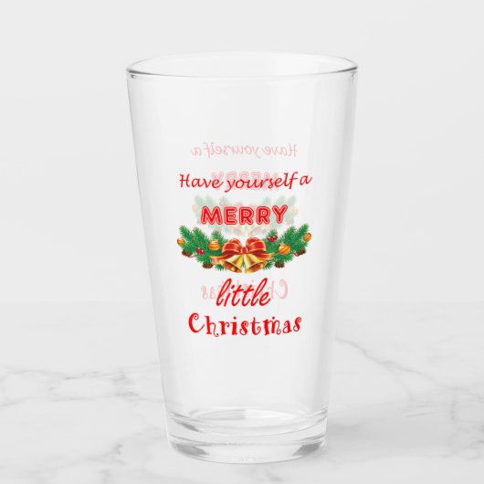 Haben Sie sich ein fröhliches kleines Weihnachtsfe Glas (Vorderseite)