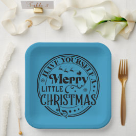 Haben Sie sich ein fröhliches kleines Weihnachtsfe Pappteller