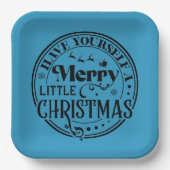 Haben Sie sich ein fröhliches kleines Weihnachtsfe Pappteller (Vorderseite)