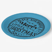 Haben Sie sich ein fröhliches kleines Weihnachtsfe Pappteller (Schrägansicht)