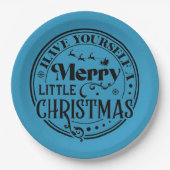 Haben Sie sich ein fröhliches kleines Weihnachtsfe Pappteller (Vorderseite)