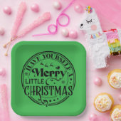 Haben Sie sich ein fröhliches kleines Weihnachtsfe Pappteller (Party)