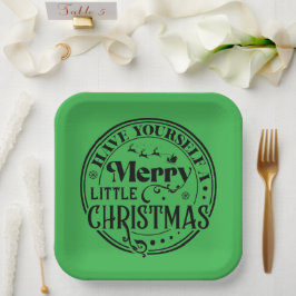 Haben Sie sich ein fröhliches kleines Weihnachtsfe Pappteller