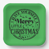 Haben Sie sich ein fröhliches kleines Weihnachtsfe Pappteller (Vorderseite)
