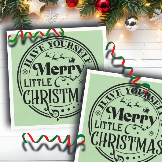 Haben Sie sich ein fröhliches kleines Weihnachtsfe Serviette