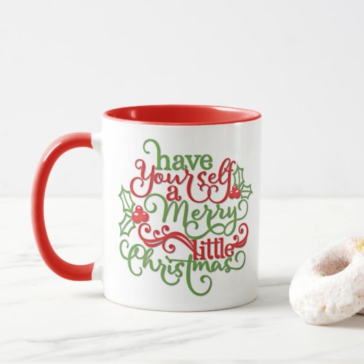Haben Sie sich ein fröhliches kleines Weihnachtsfe Tasse (Mit Donut)