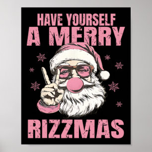 Haben Sie sich ein gemütliches Rizzmas Funny Pink  Poster