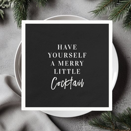 Haben Sie sich ein gemütliches schwarzes Cocktail- Serviette