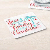 Haben Sie sich ein kleines Weihnachtsfest am Stran Rechteckiger Pappuntersetzer (angewinkelt)