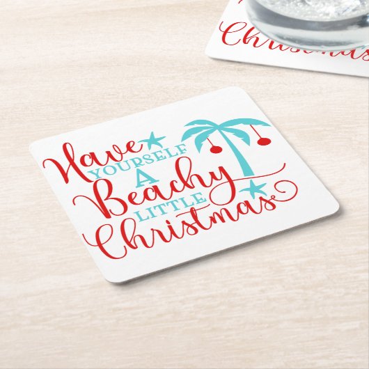 Haben Sie sich ein kleines Weihnachtsfest am Stran Rechteckiger Pappuntersetzer (angewinkelt)