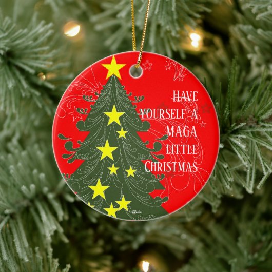 Haben Sie sich ein MAGA wenig Weihnachten Patrioti Keramik Ornament (Baum)
