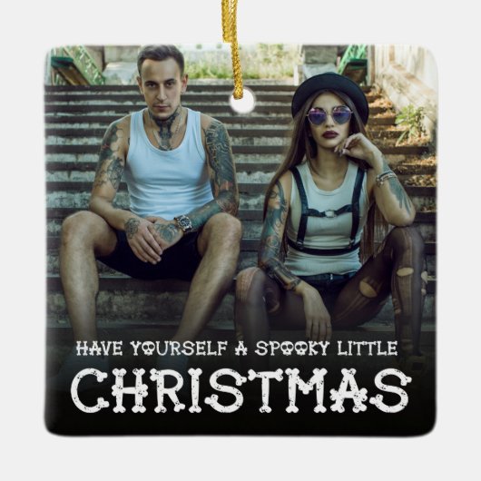 Haben Sie sich ein wunderbares kleines Weihnachtsf Keramikornament (Vorderseite)