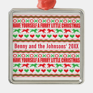 Haben Sie sich ein zorniger Weihnachtshund? Ornament Aus Metall