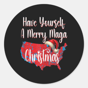 Haben Sie sich eine frohe Maga Weihnachten Weihnac Runder Aufkleber