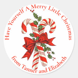 Haben Sie sich eine fröhliche Candy Cane Weihnacht Runder Aufkleber
