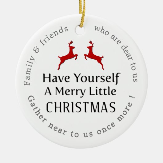 Haben Sie sich eine fröhliche kleine Weihnachtsred Keramik Ornament (Vorne)